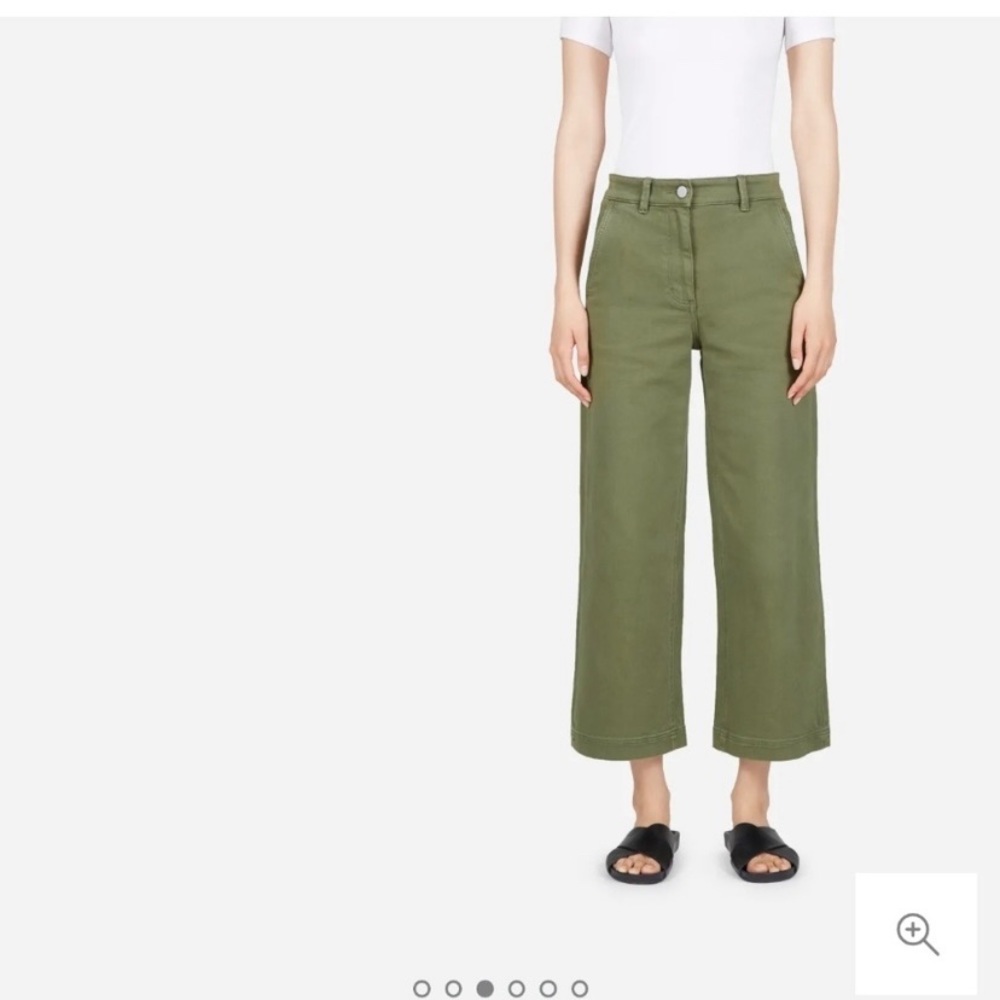 Everlane Military Olive Wide Leg Crop Pants